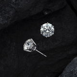 Puces Diamant Rond - Double Entourage - L'Épanouie