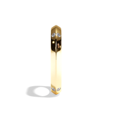 Alliance homme carrée diamant or jaune - Splendide 3 mm