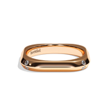 Alliance homme carrée diamant or jaune - Splendide 3 mm
