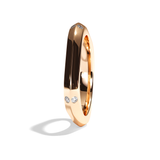 Alliance homme carrée diamant or jaune - Splendide 3 mm