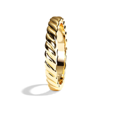 Alliance femme torsadée or jaune - Attachante 2,5 mm