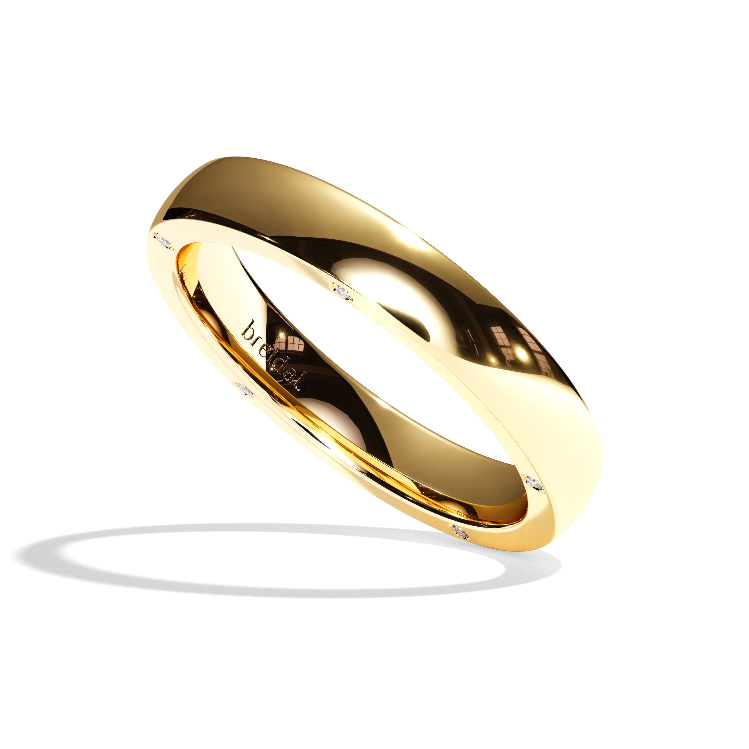 Alliance homme diamant platine - Distingué 4 mm