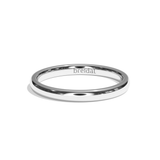 Alliance homme demi-jonc platine - Fidèle 2 mm