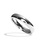 Alliance homme demi-jonc platine - Fidèle 3,5 mm