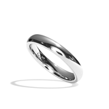 Alliance homme demi-jonc or blanc - Fidèle 3 mm