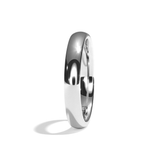 Alliance homme demi-jonc or blanc - Fidèle 3 mm