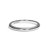 Alliance homme demi-jonc platine - Parisien 1,5 mm