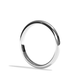 Alliance homme demi-jonc platine - Parisien 2 mm