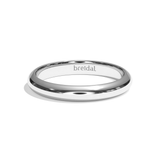 Alliance homme demi-jonc platine - Parisien 3,5 mm