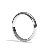 Alliance homme demi-jonc or blanc - Parisien 3 mm