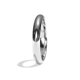 Alliance homme demi-jonc or blanc - Parisien 4 mm