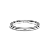 Alliance homme perlée platine - Romantique 2 mm