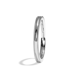 Alliance homme perlée platine - Romantique 2 mm
