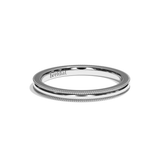 Alliance homme perlée platine - Romantique 2 mm