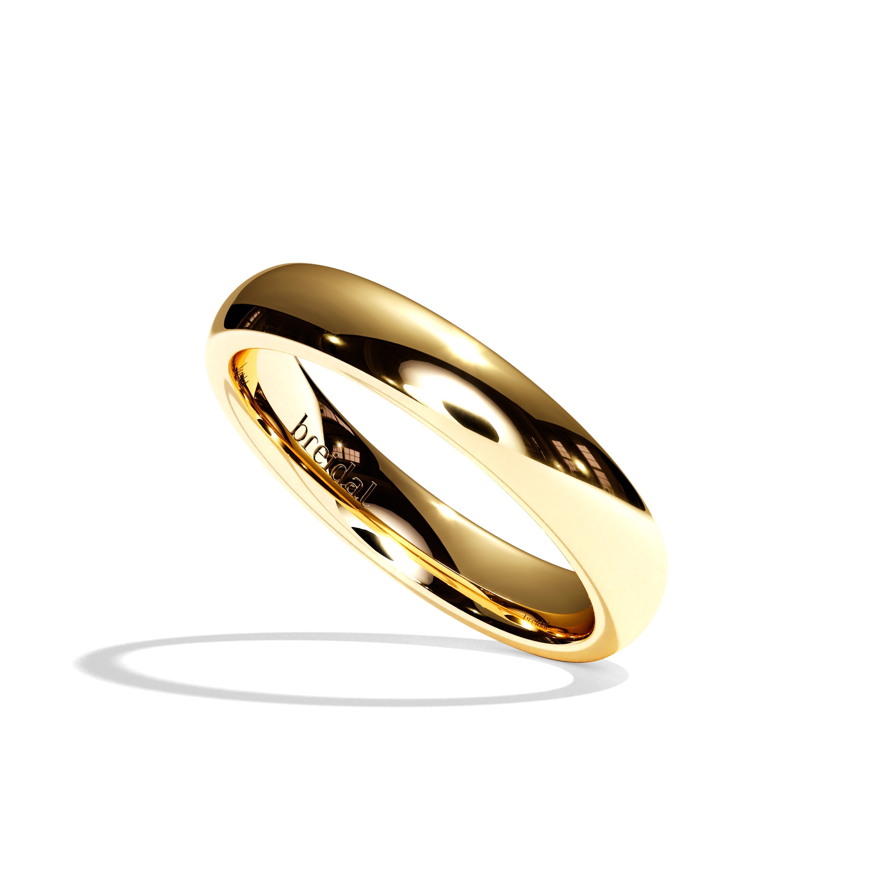 Alliance homme demi-jonc platine - Fidèle 3,5 mm