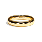 Alliance homme demi-jonc platine - Fidèle 3,5 mm