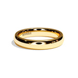 Alliance homme demi-jonc platine - Fidèle 3,5 mm
