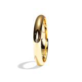 Alliance homme demi-jonc platine - Parisien 3,5 mm