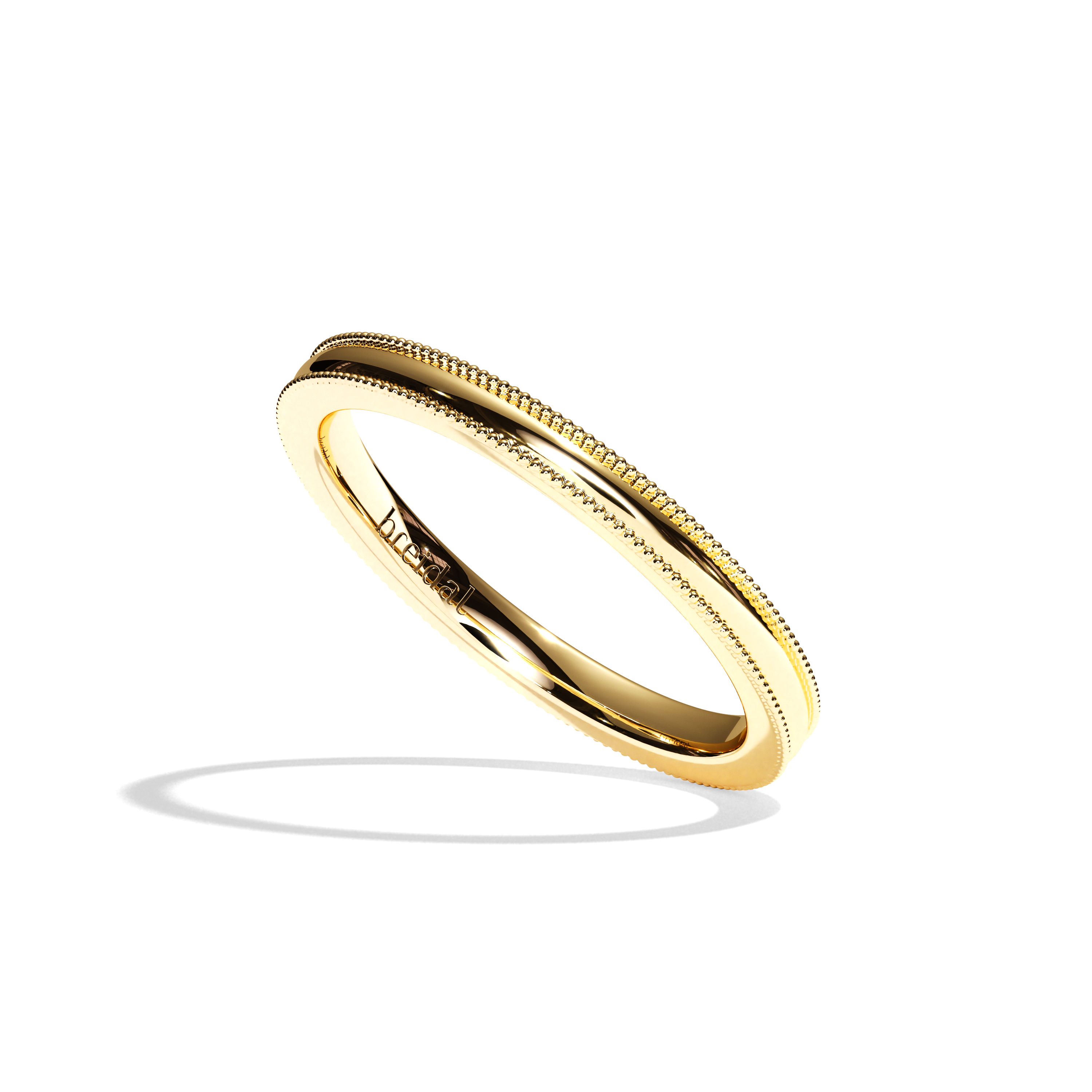 Alliance homme perlée platine - Romantique 2,5 mm