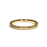 Alliance homme perlée or blanc - Romantique 2,5 mm