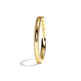 Alliance homme perlée or blanc - Romantique 2,5 mm