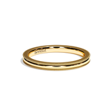 Alliance homme perlée or blanc - Romantique 2,5 mm