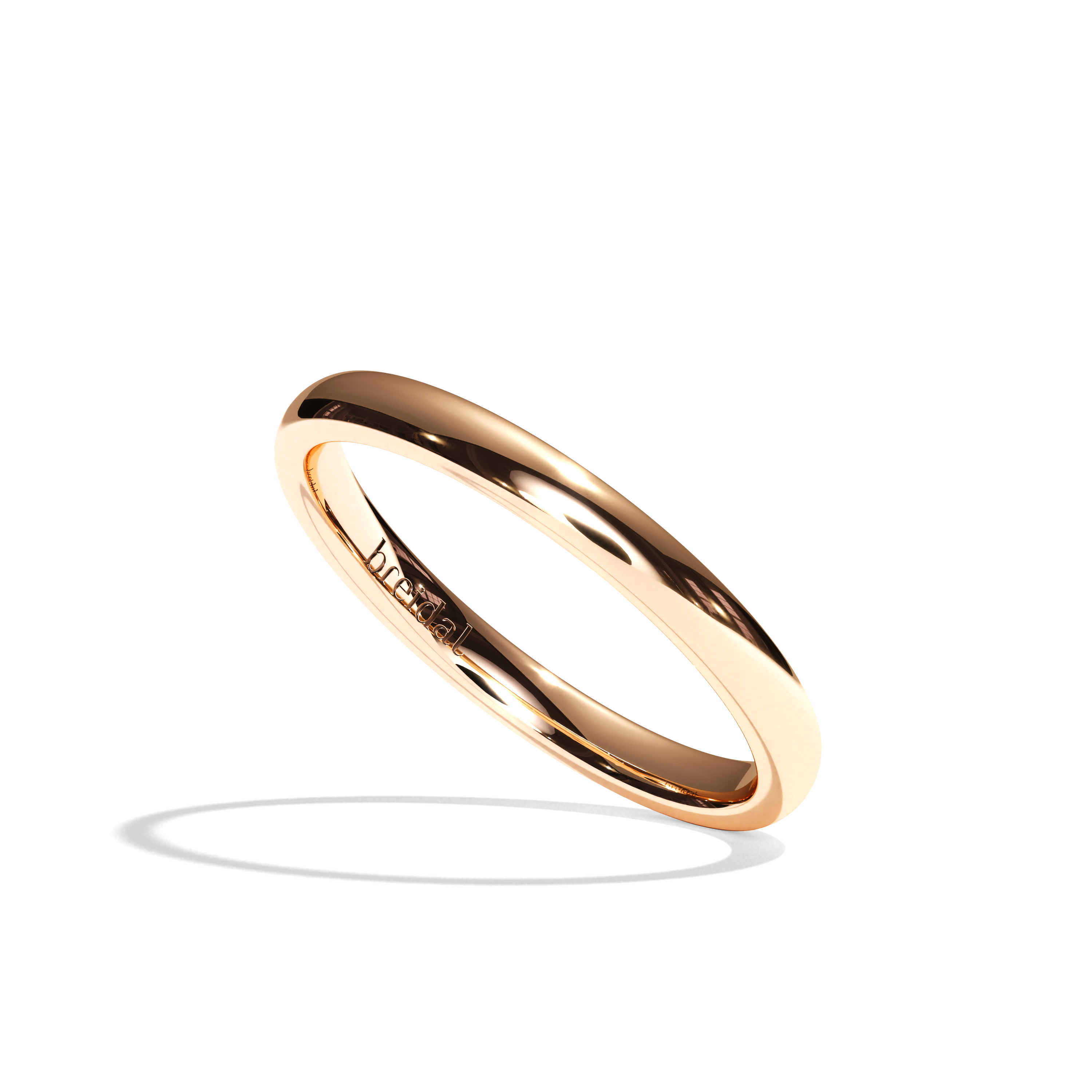 Alliance homme demi-jonc platine - Fidèle 2 mm