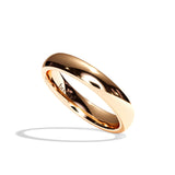 Alliance homme demi-jonc platine - Fidèle 3,5 mm