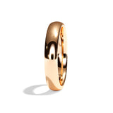 Alliance homme demi-jonc platine - Fidèle 3,5 mm