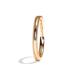 Alliance homme perlée or blanc - Romantique 2,5 mm