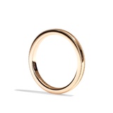Alliance homme perlée platine - Romantique 2 mm