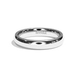 Alliance homme demi-jonc platine - Fidèle 3,5 mm