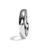 Alliance homme demi-jonc platine - Fidèle 3,5 mm