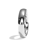 Alliance homme demi-jonc or blanc - Fidèle 4 mm