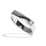 Alliance homme diamant or blanc - Confiant