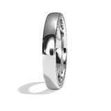 Alliance homme diamant or blanc - Joyeux 4 mm