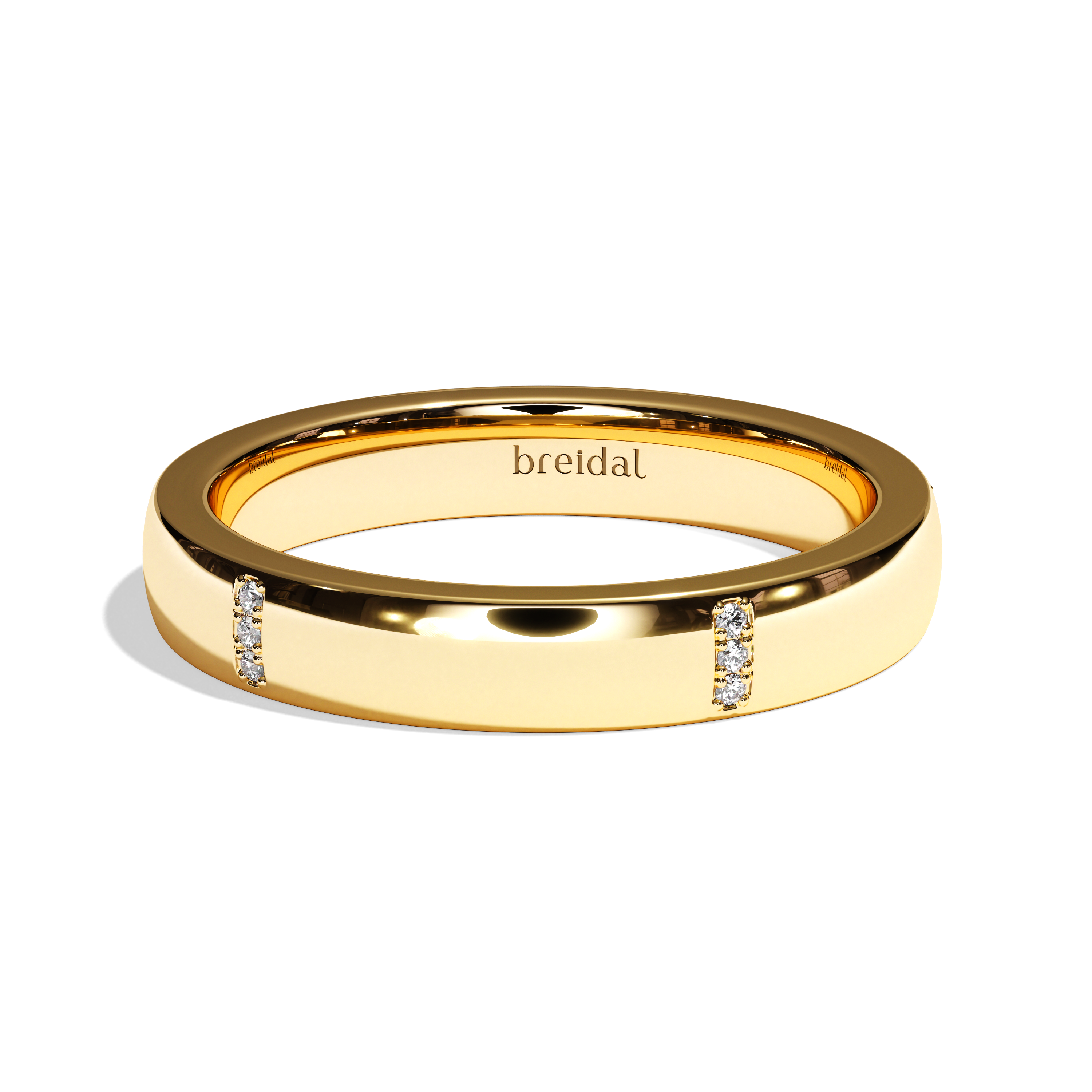 Alliance homme pavée diamant naturel or jaune 18 carats -Breidal Paris