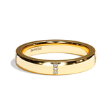 Alliance homme diamant or rose - Cultivé 4 mm