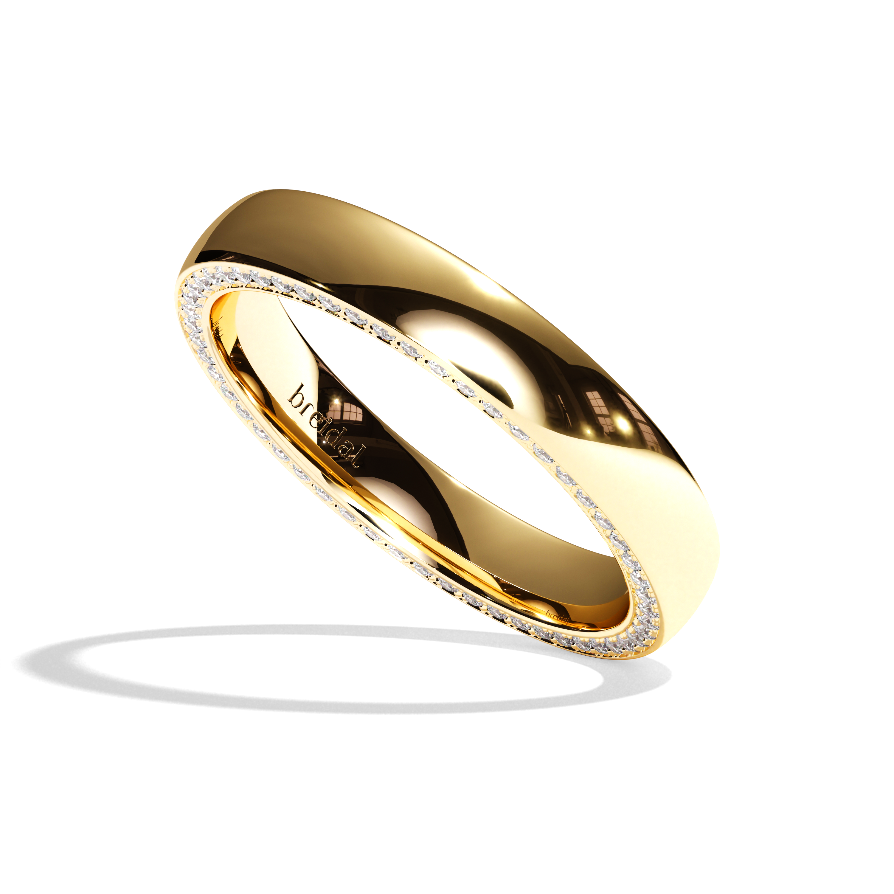 Alliance homme diamant platine - Joyeux 4 mm