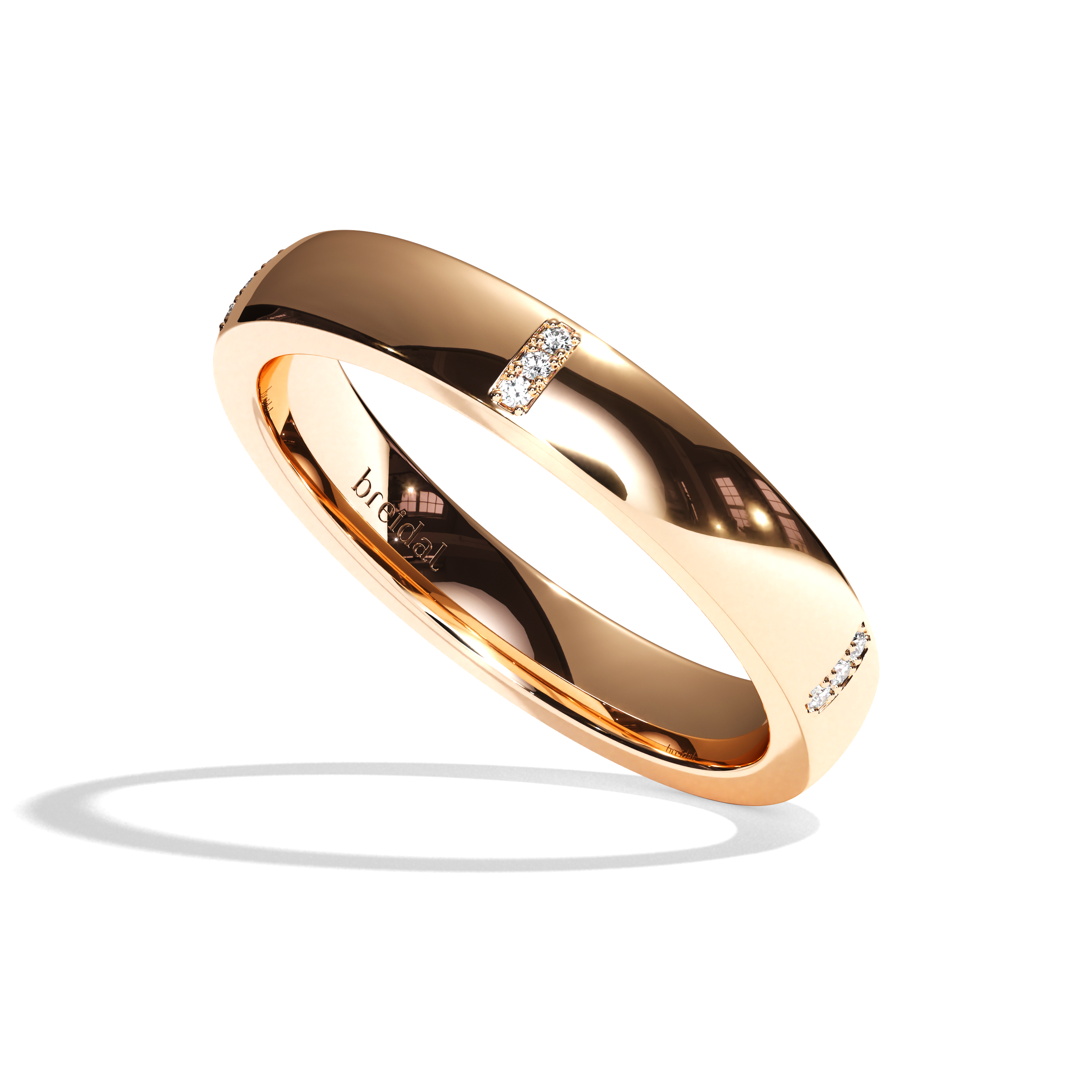 Alliance homme diamant platine - Cultivé 4 mm