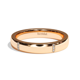 Alliance homme diamant or rose - Cultivé 4 mm