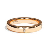 Alliance homme diamant or rose - Cultivé 4 mm