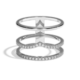 Bague 3 anneaux diamant or jaune - Epicurienne pavée