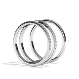 Bague 3 anneaux diamant or jaune - Epicurienne pavée