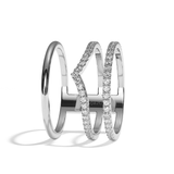 Bague 3 anneaux diamant or jaune - Epicurienne pavée