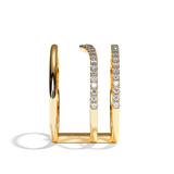 Bague 3 anneaux diamant or jaune - Epicurienne pavée