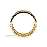 Bague 3 anneaux diamant or jaune - Epicurienne pavée