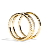Bague 3 anneaux diamant or jaune - Epicurienne pavée