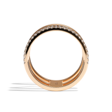 Bague 3 anneaux diamant or jaune - Epicurienne pavée