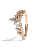 Bague en V incurvée Diamant - Majestueuse Pavée
